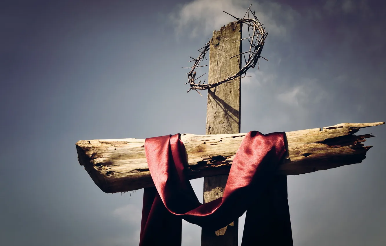 Photo wallpaper easter, crown of thorns, Jesus defeated death