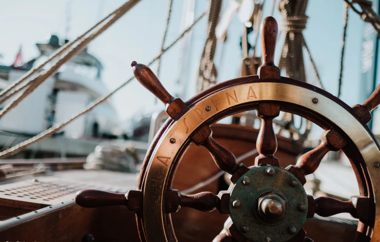 Photo wallpaper sea, yacht, journey, swimming, the wheel, regatta, Adriatica, rigging