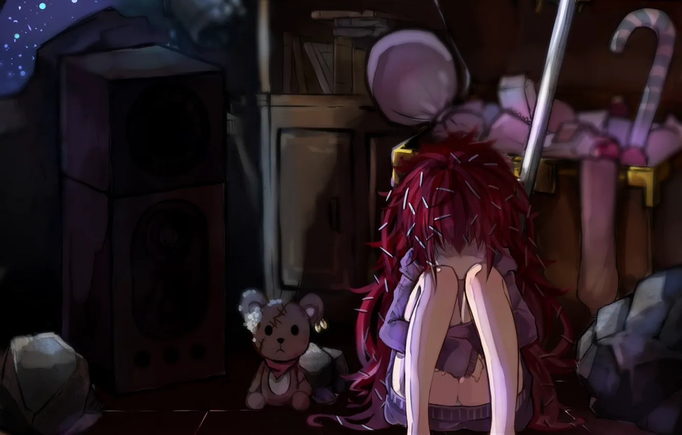 Photo wallpaper abandoned, loneliness, baby, stuff, in the dark, the voodoo doll