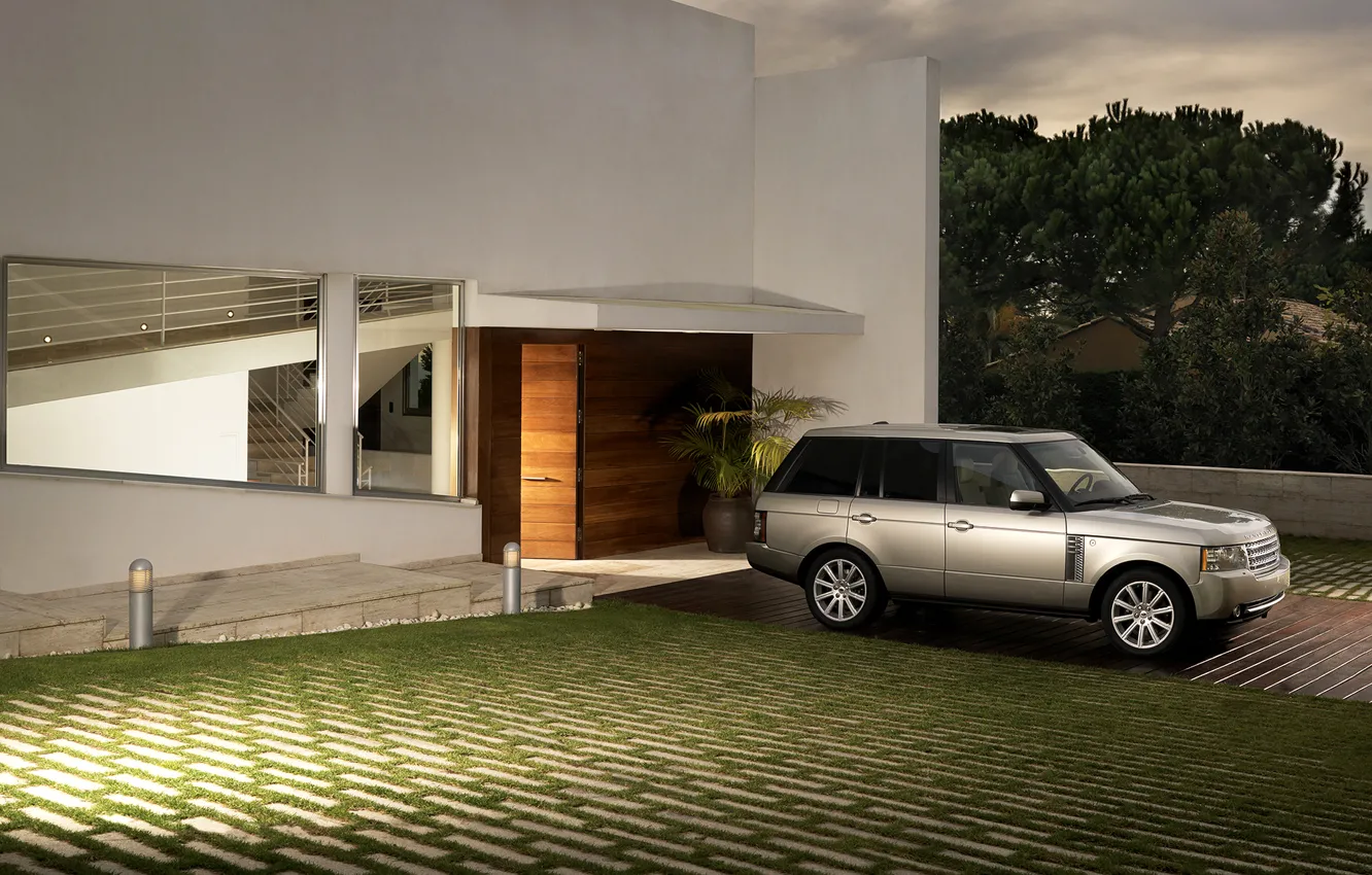Photo wallpaper the evening, Range Rover, mansion