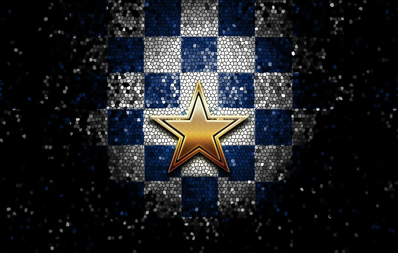Photo wallpaper wallpaper, sport, logo, NFL, glitter, checkered, Dallas Cowboys