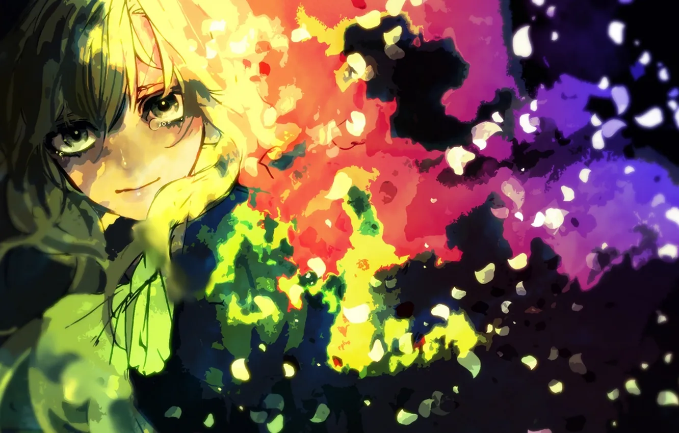 Photo wallpaper girl, paint, tears, art, Mary, nakasuwa, suwako