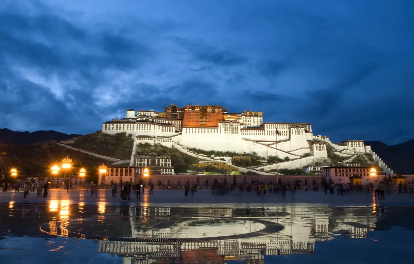 Photo wallpaper Imperial Palace, the reflection in the water, China, China, people