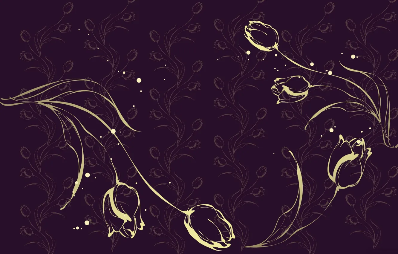 Photo wallpaper background, tulips, vector graphics