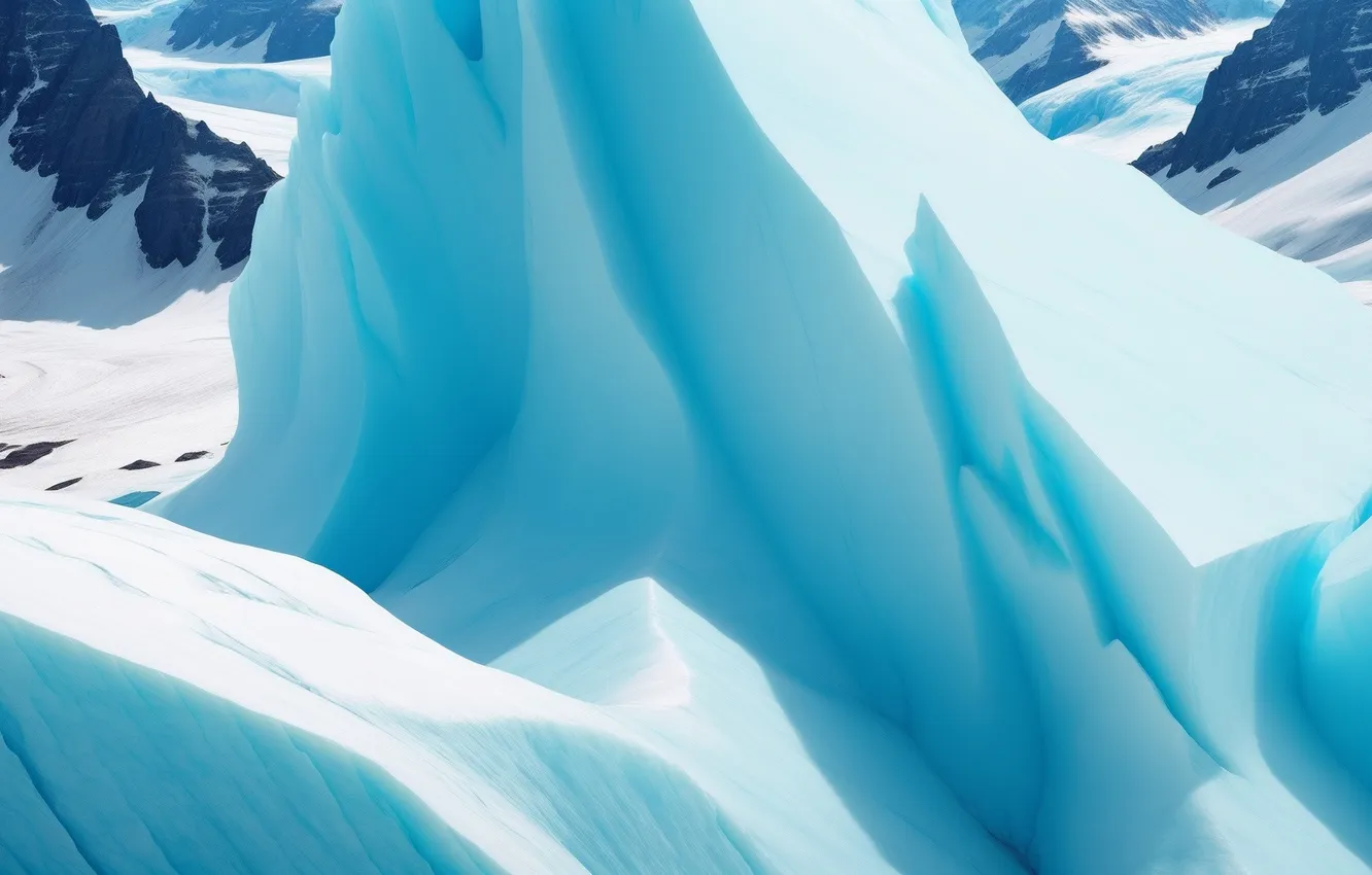 Photo wallpaper ice, white, mountains, blue, background, blue, Wallpaper, glacier