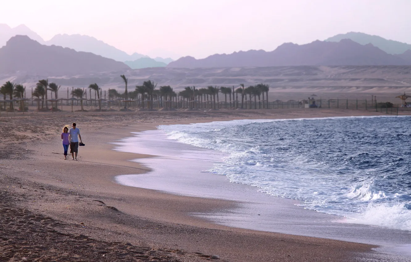 Photo wallpaper sea, beach, walk