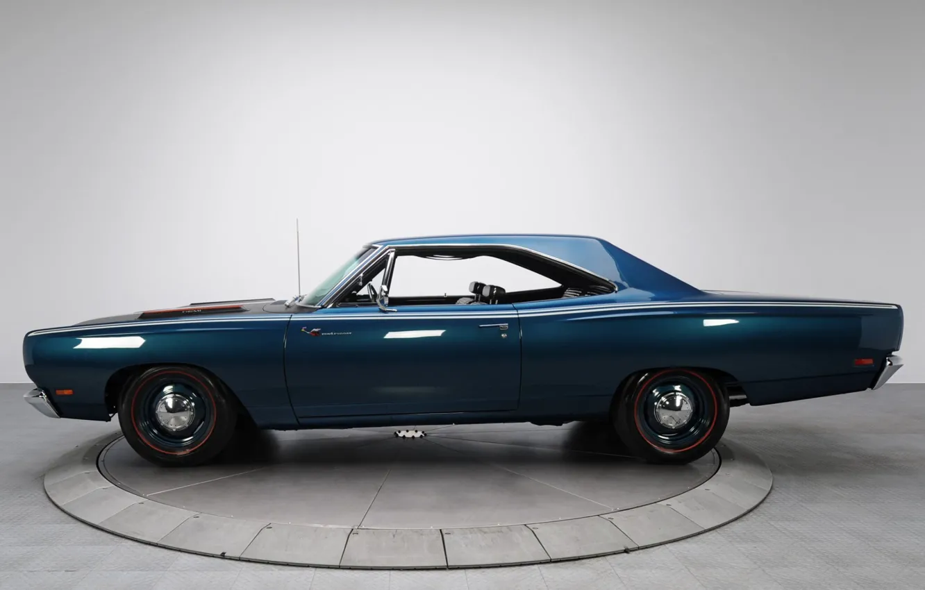 Photo wallpaper Muscle, Blue, Plymouth, Road Runner