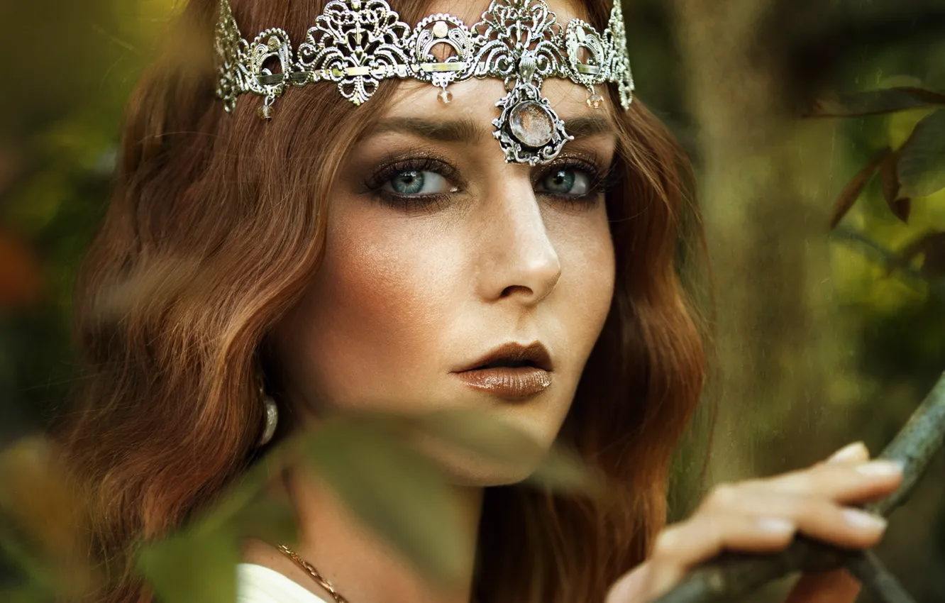 Photo wallpaper look, girl, face, portrait, crown, image, Diadema, Princess