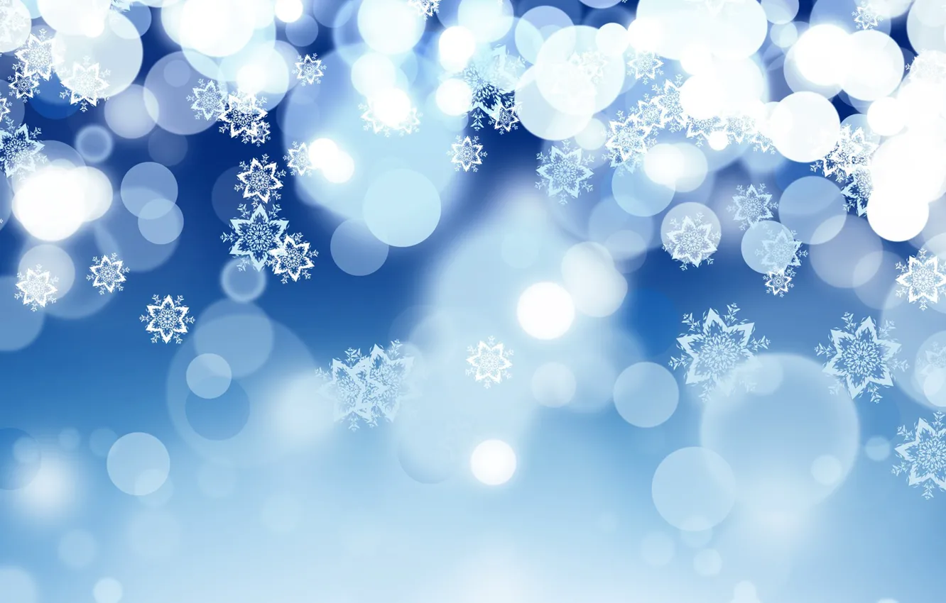 Photo wallpaper winter, snow, snowflakes, abstraction