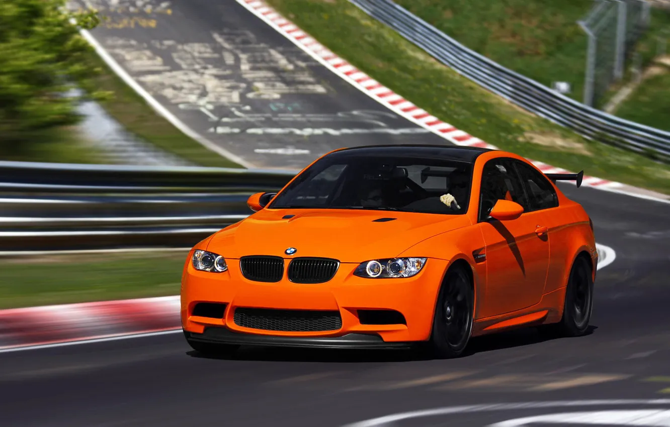 Photo wallpaper BMW, Orange, BMW, Orange, Track, E92, GTS