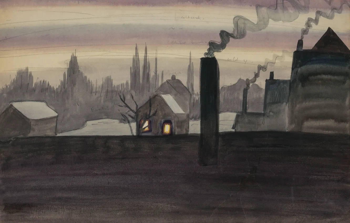 Photo wallpaper 1921, Charles Ephraim Burchfield, November Light