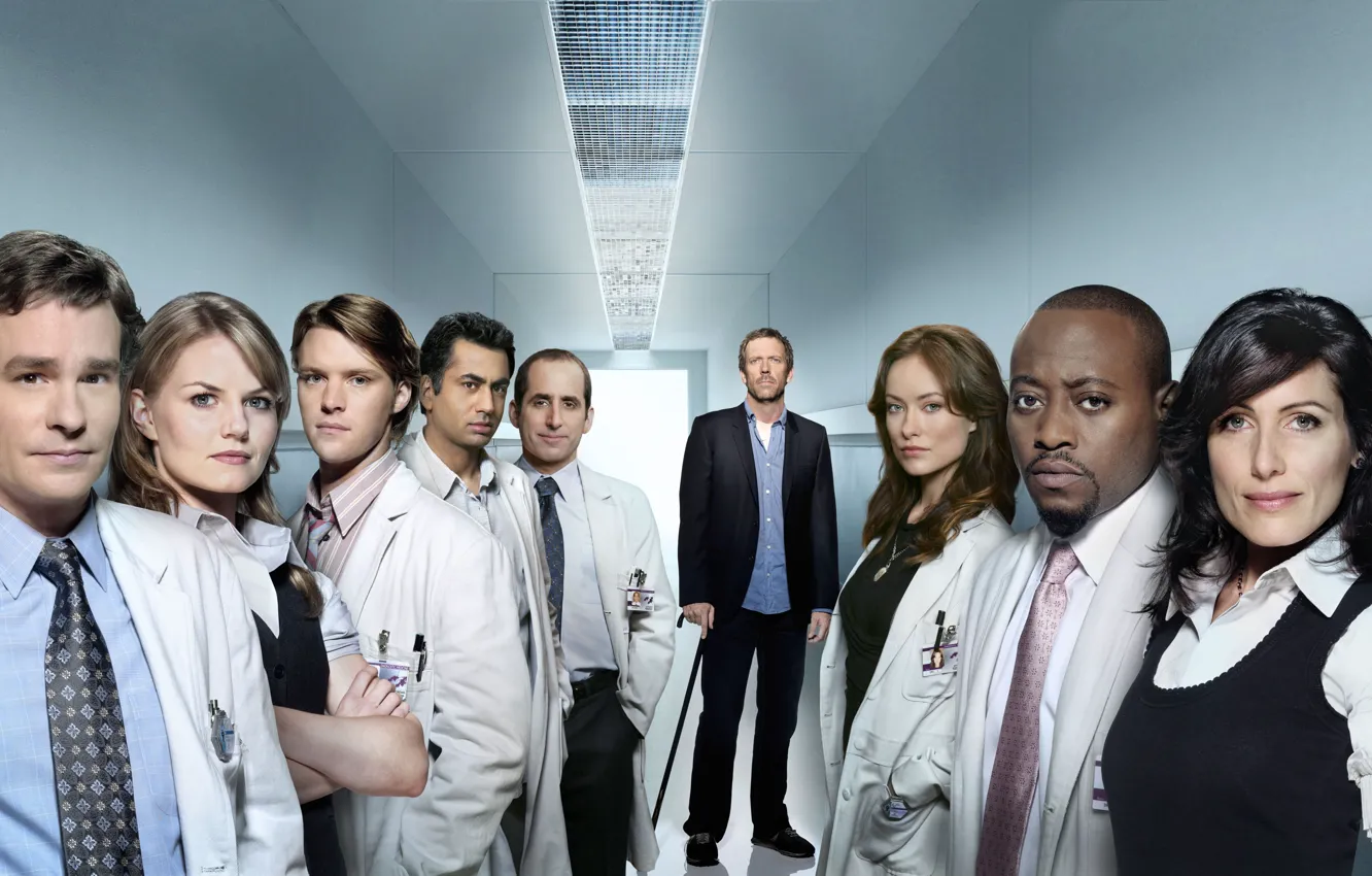 Photo wallpaper House M.D., Lisa Cuddy, Dr. house, Forman, Gregory House, team house, Taub, Chase