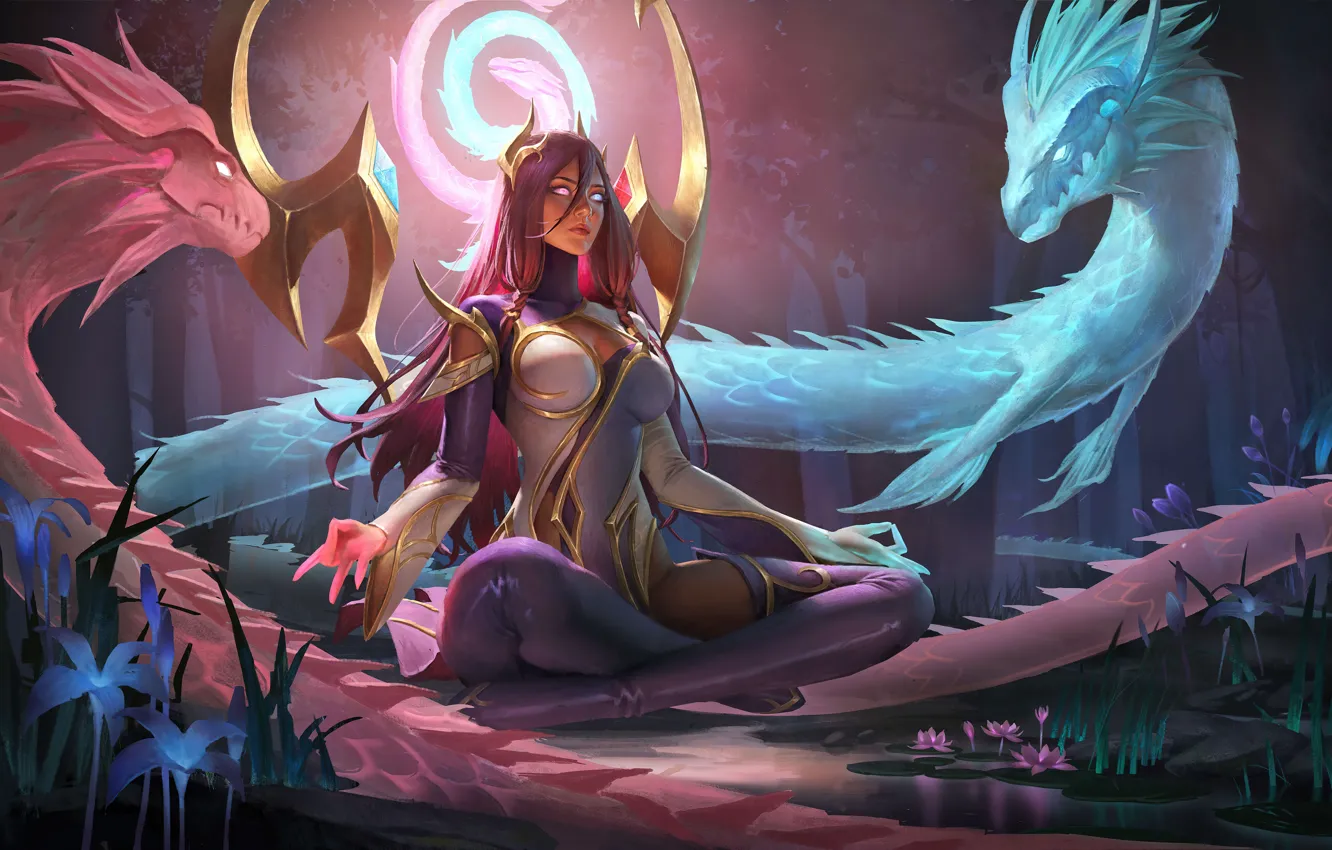Photo wallpaper game, art, League of Legends, LoL, Karma, skin, Tranquility Dragon