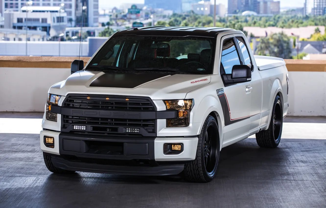 Photo wallpaper Concept, Ford, Front, White, F-150, Pickup, Roush, Ford F-150