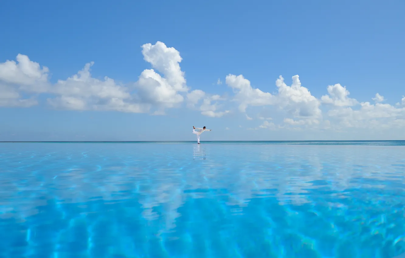 Photo wallpaper sea, yoga, the Maldives, Bahamas, Seychelles