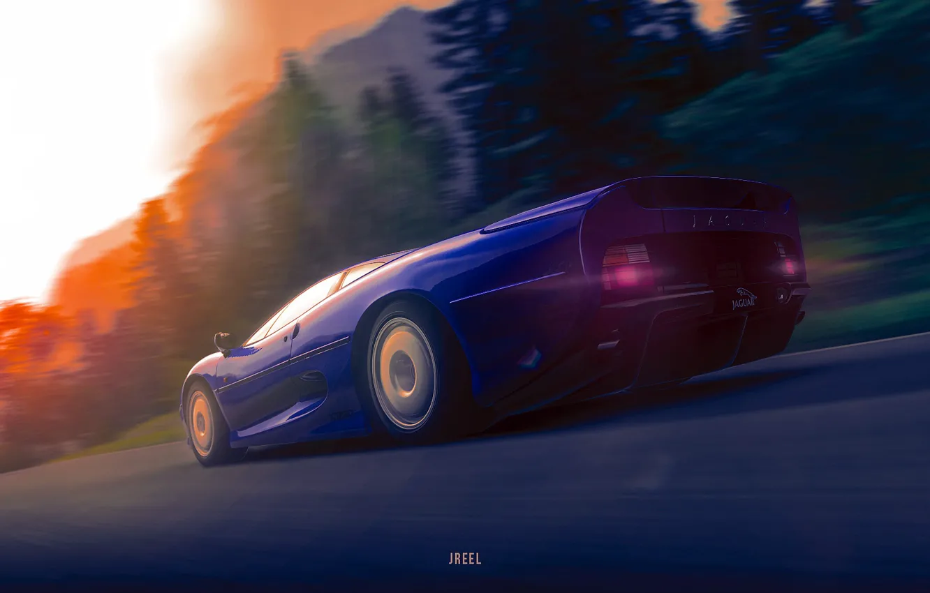 Photo wallpaper Jaguar, Jaguar XJ220, Game Art, XJ220, Transport & Vehicles, by JREEL, JREEL, by JREEL *