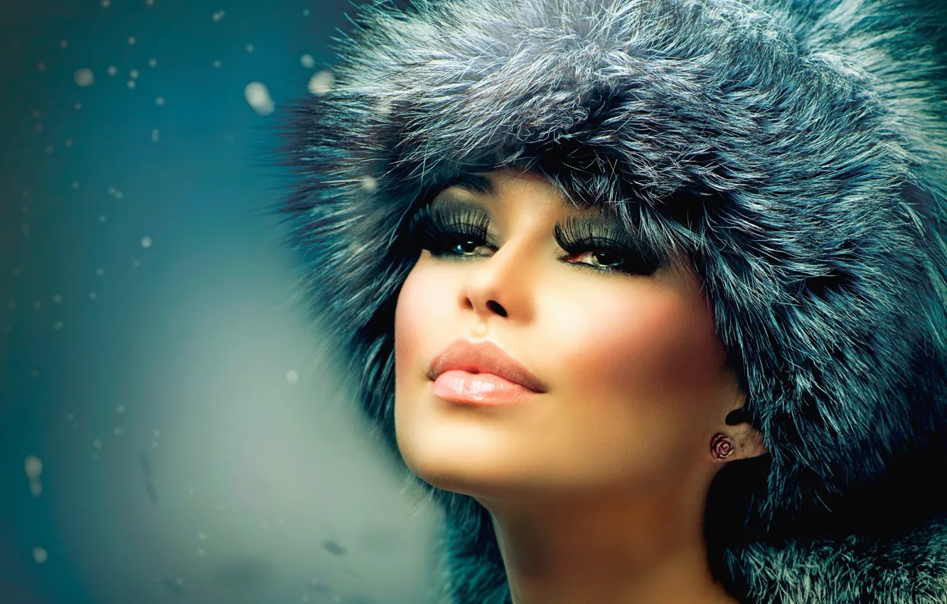 Photo wallpaper eyes, girl, face, woman, makeup, lips, girl, woman