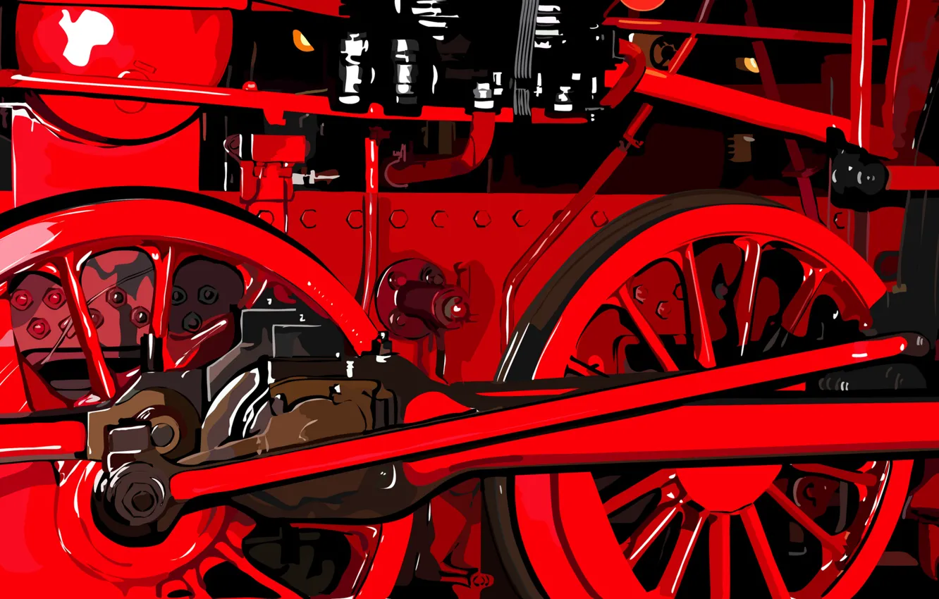 Photo wallpaper mechanism, the engine, Train, locomotive