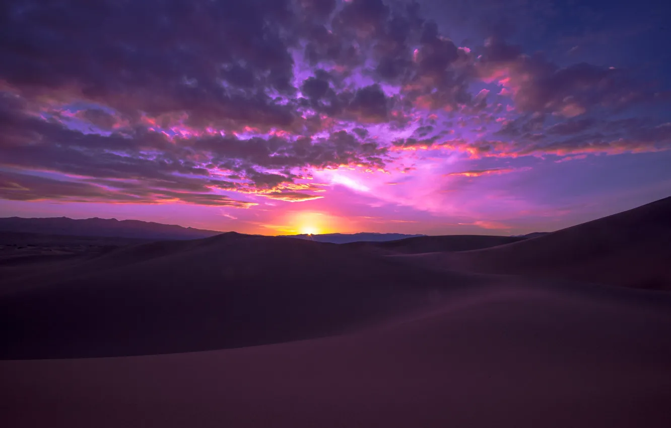 Photo wallpaper sand, dawn, desert, dunes