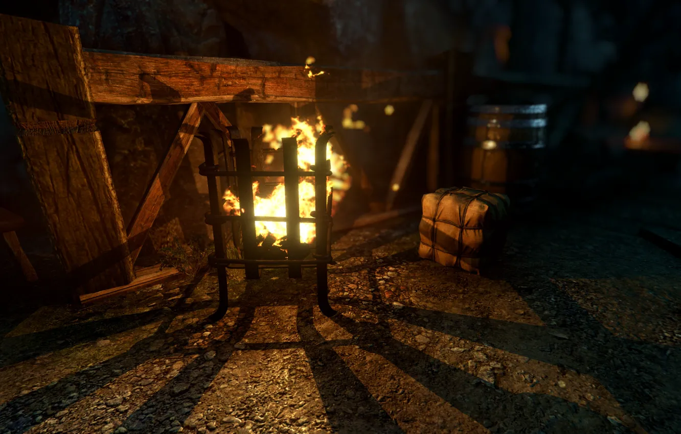 Photo wallpaper Night, Fire, The Witcher, The Witcher, The Witcher 3 Wild Hunt, The Witcher 3 Wild …