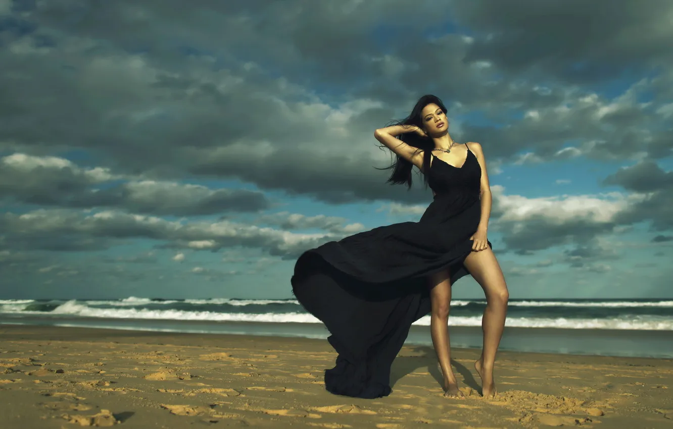 Photo wallpaper sea, summer, girl