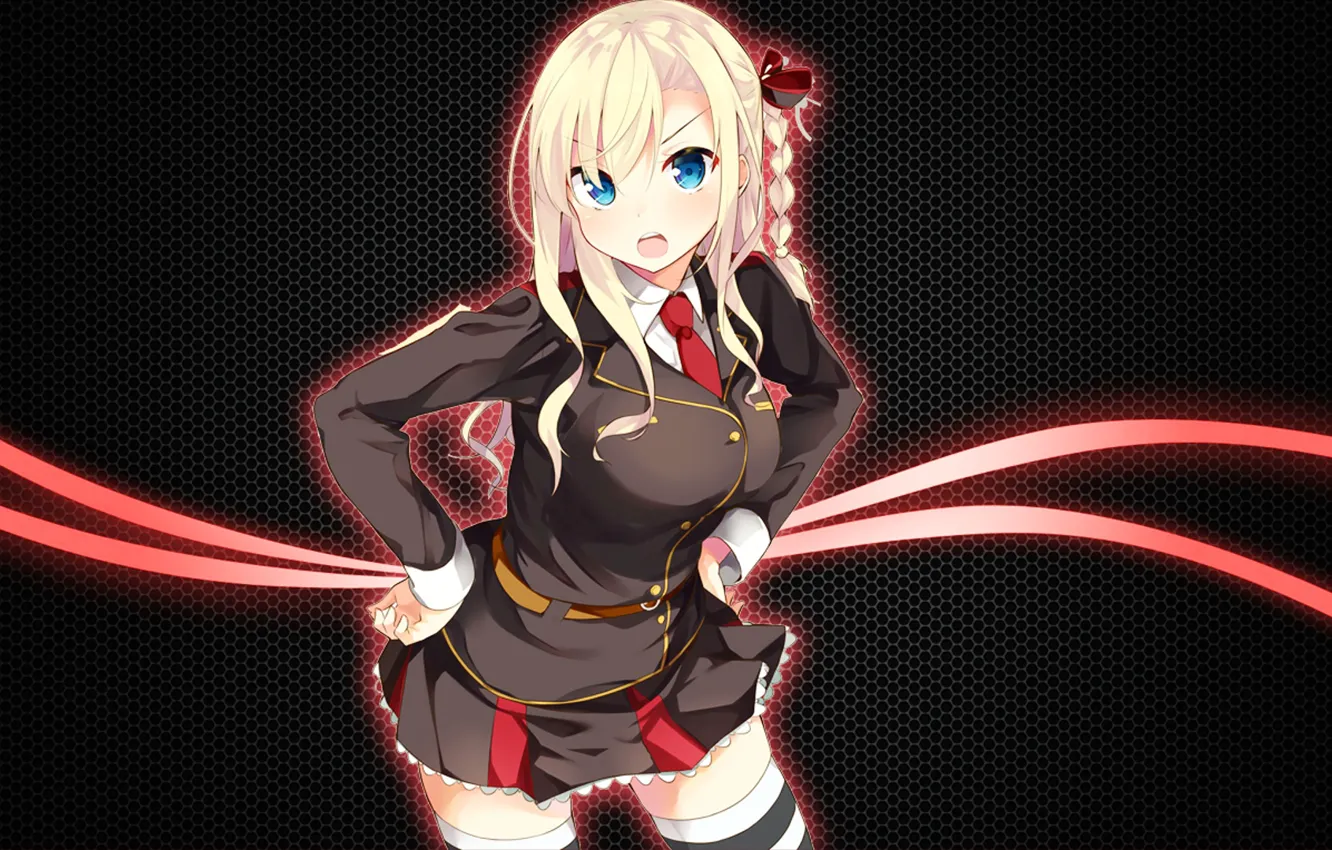 Photo wallpaper girl, background, strict