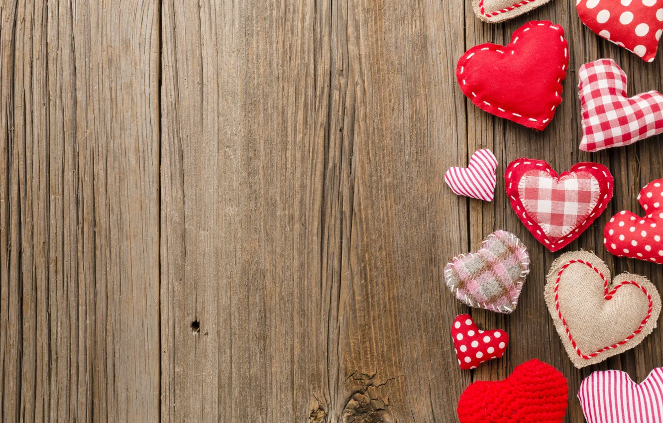 Photo wallpaper red, heart, Board, hearts, thread, Valentine's day, different, Valentine's day