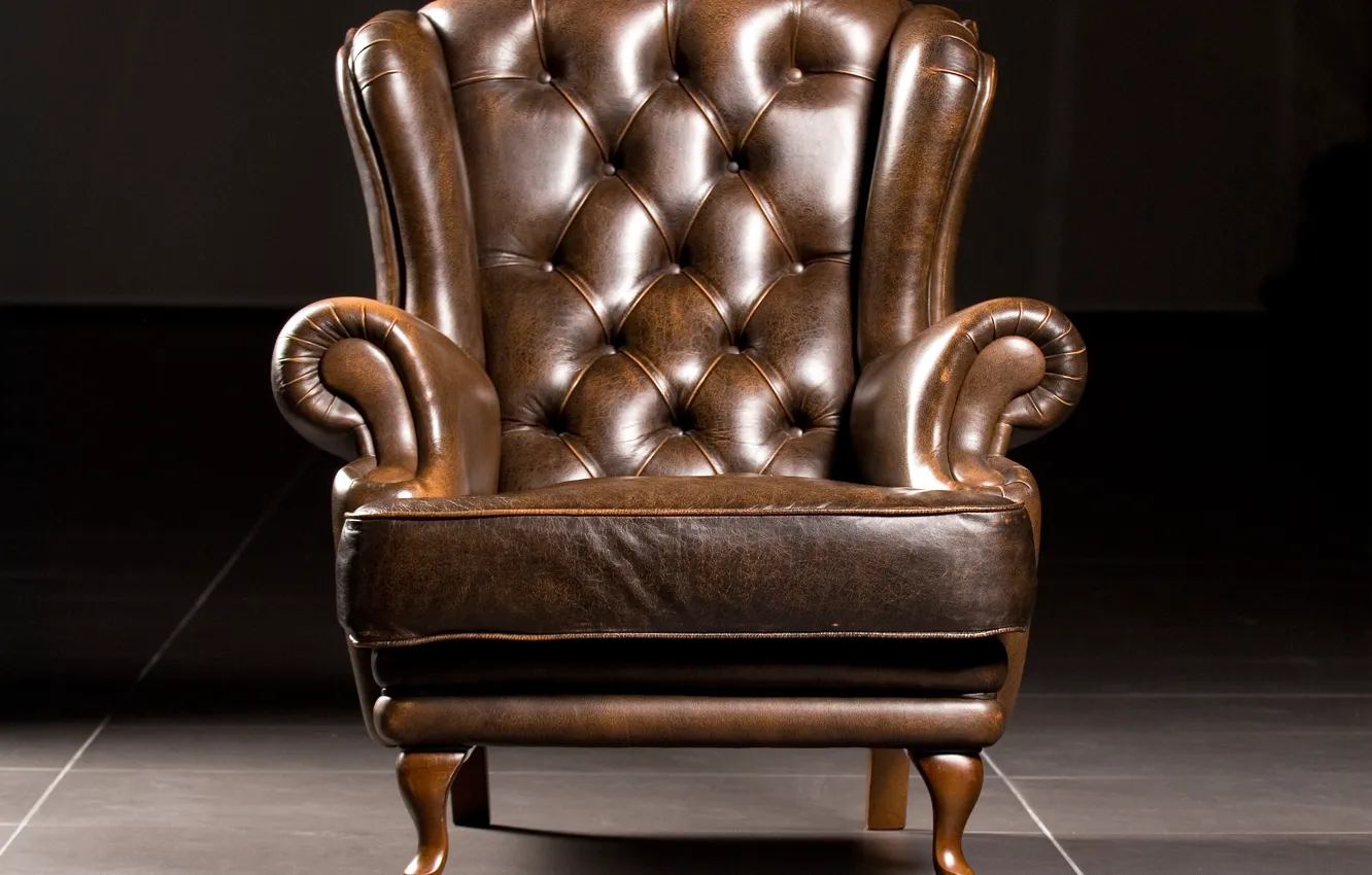 Photo wallpaper wood, comfort, leather, armchair, Leather