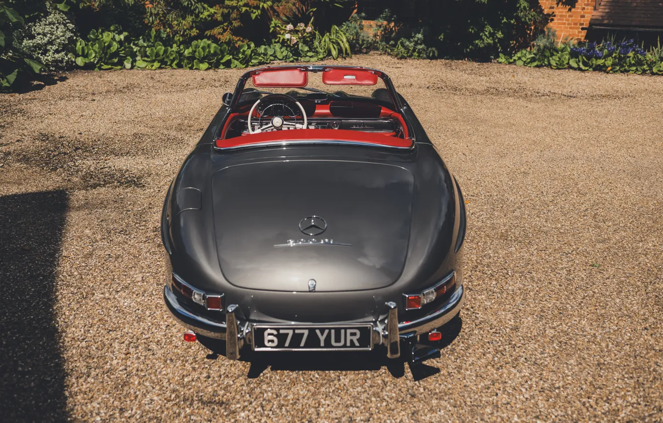 Photo wallpaper Mercedes-Benz, rear, 1957, 300SL, Mercedes-Benz 300 SL Roadster