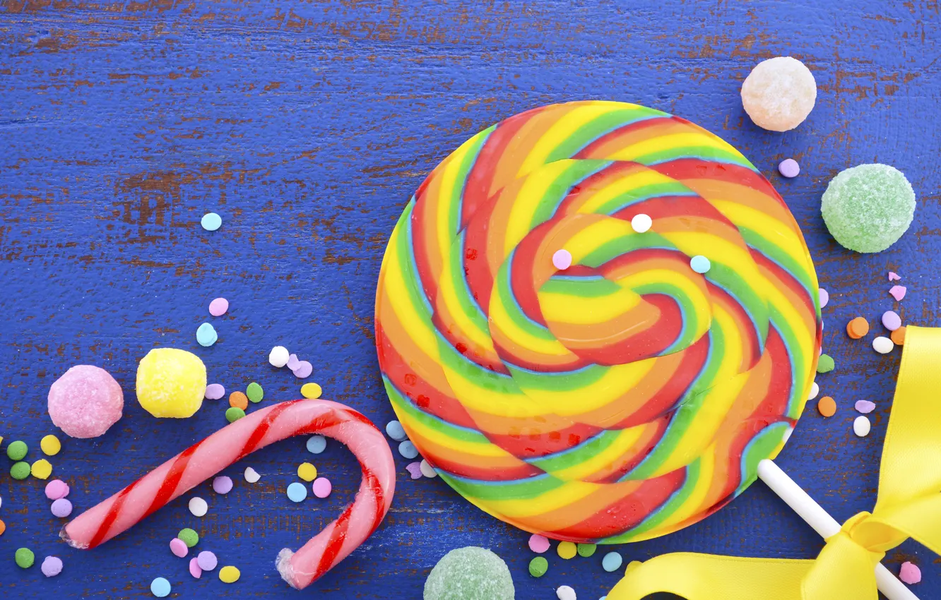 Photo wallpaper sweets, lollipops, marmelad