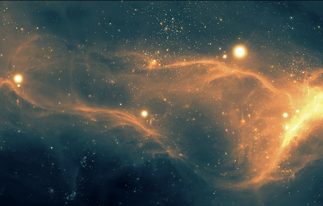 Photo wallpaper space, stars, nebula