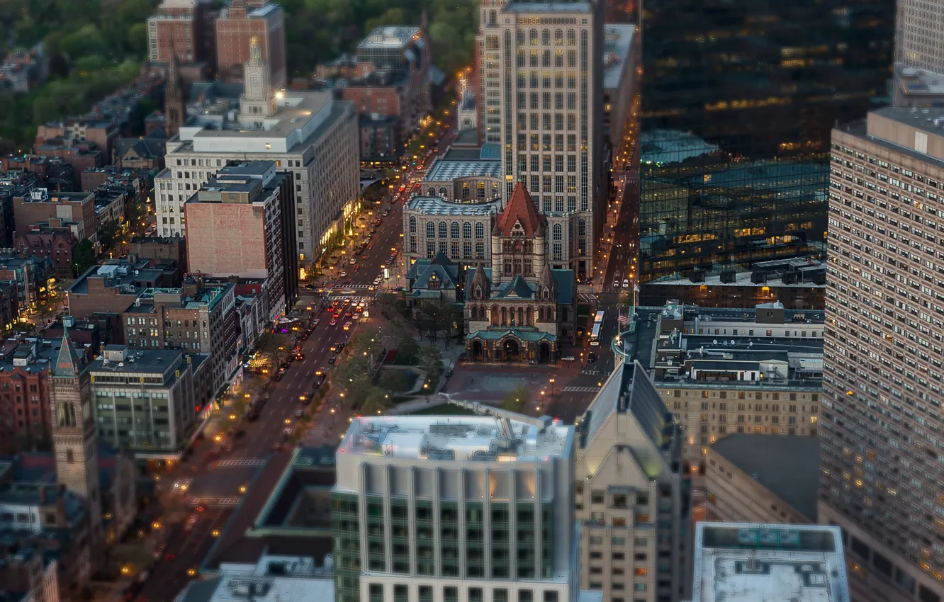 Photo wallpaper view, Church, Boston