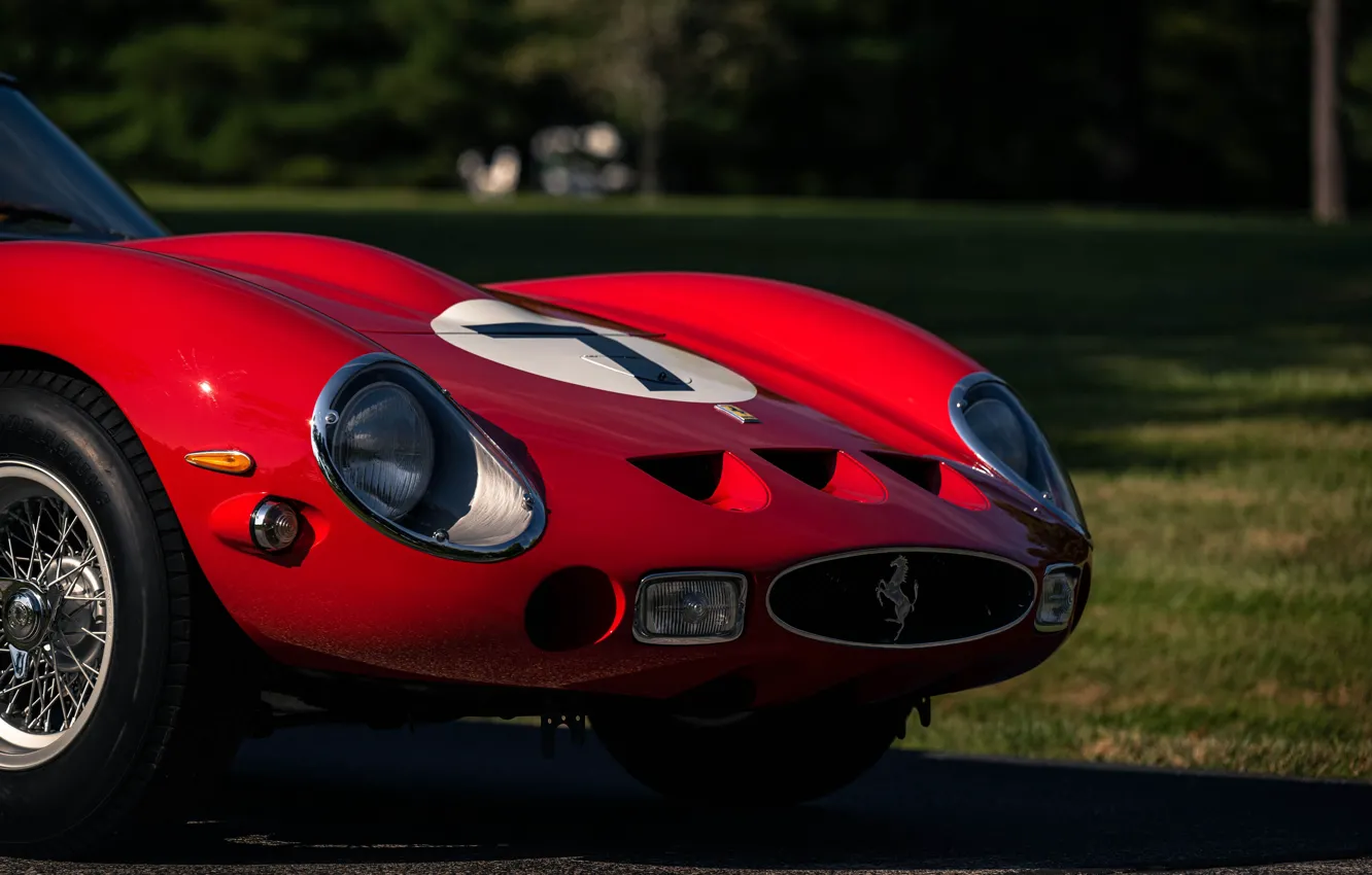 Photo wallpaper Ferrari, close-up, front, 1962, 250, Ferrari 250 GTO, Ferrari 330 LM