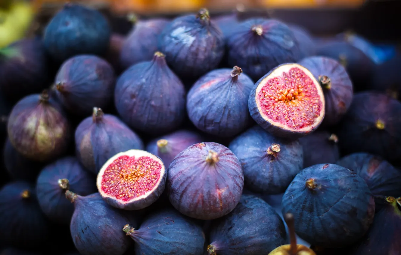 Photo wallpaper fruit, fruit, halves, figs, a