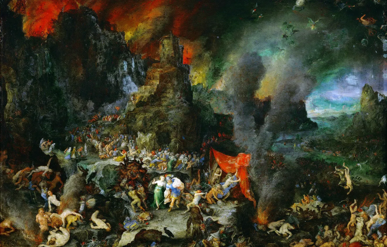 Photo wallpaper Jan Brueghel The Elder, 1600-1605, Aeneas and the sibyl in hell