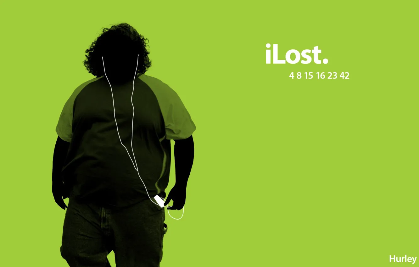 Photo wallpaper the inscription, iPod, lost, figures, hurley, Hurley