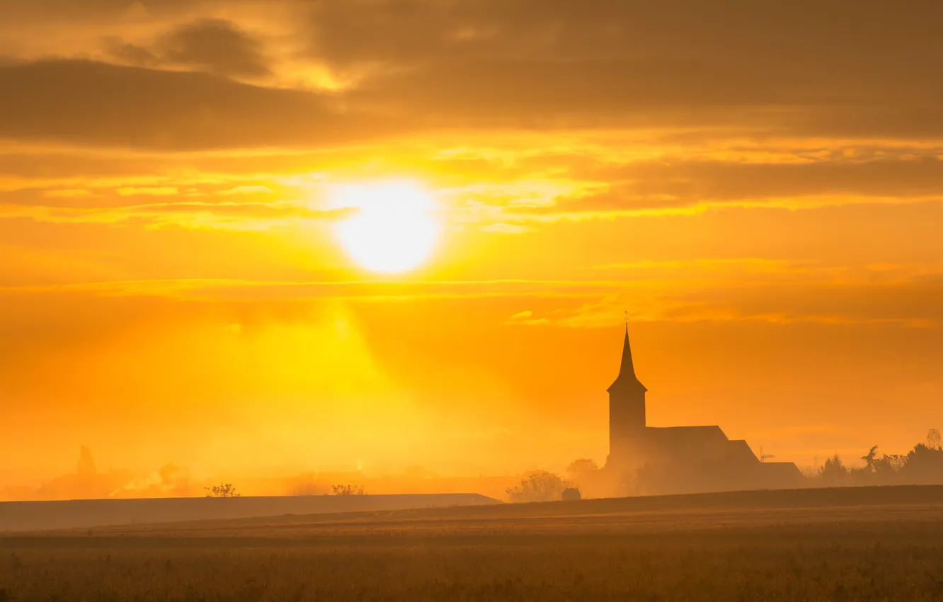 Photo wallpaper light, night, temple