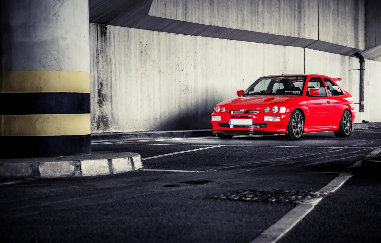 Photo wallpaper Ford, red, Lady, Cosworth