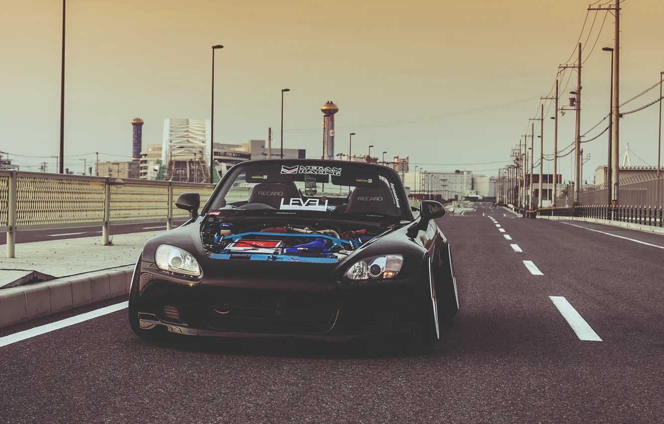 Photo wallpaper city, the city, Honda, Honda, S2000