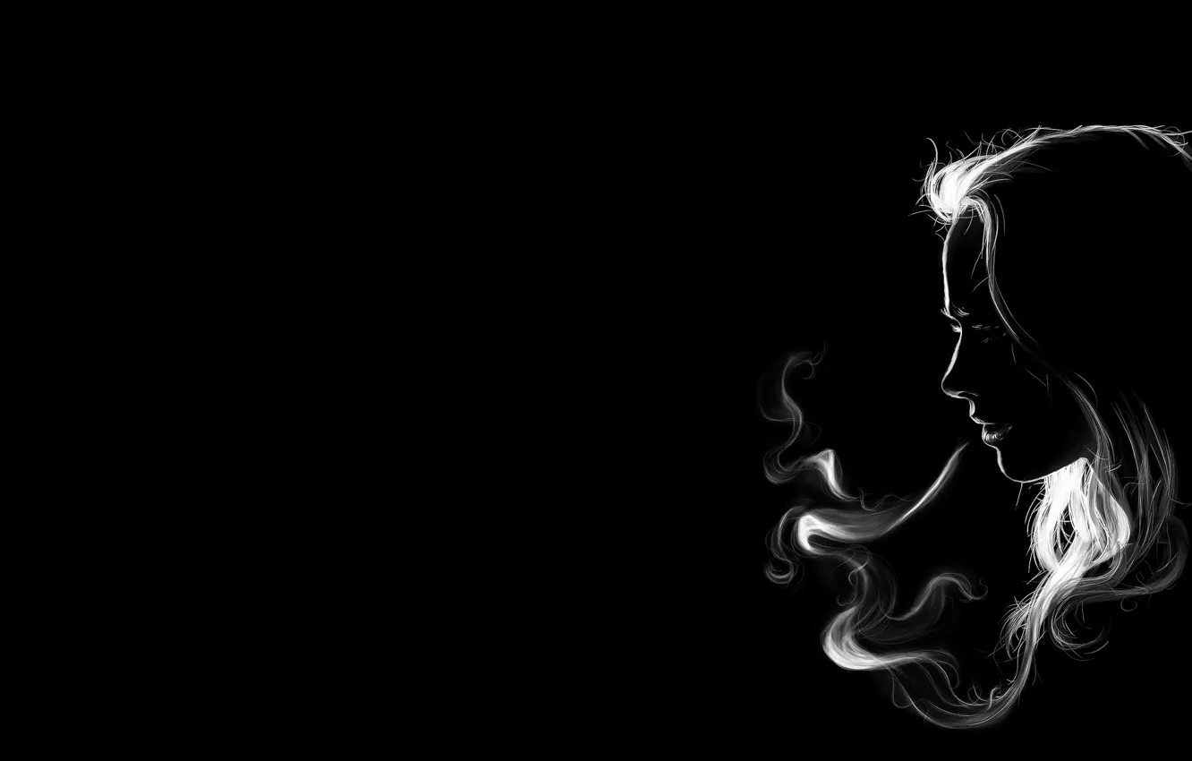 Photo wallpaper white, girl, mood, black