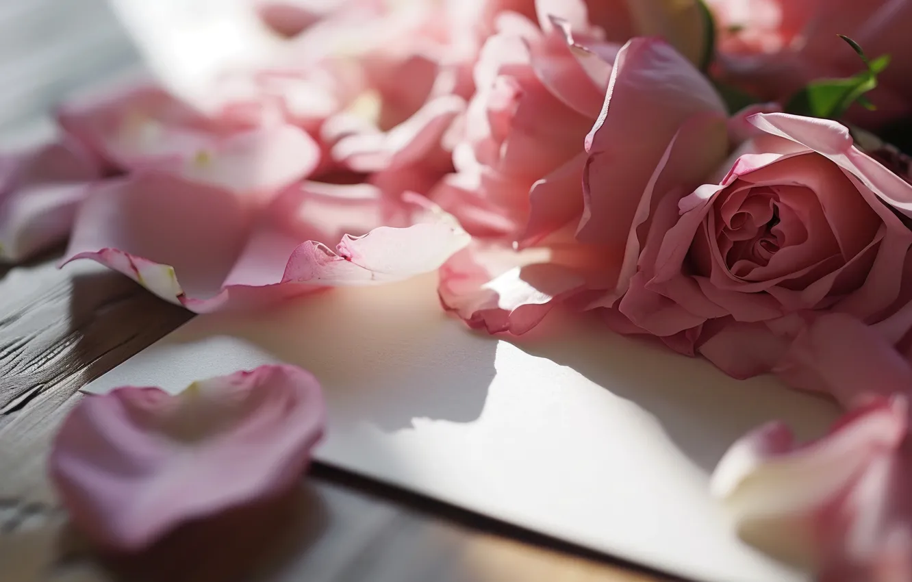 Photo wallpaper flowers, petals, holiday, AI art, roses, neural network