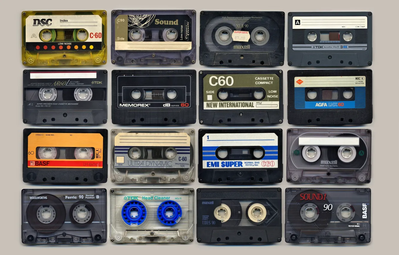 Photo wallpaper macro, music, background, cassette