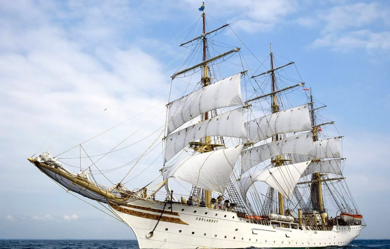 Photo wallpaper sea, ship, sailboat