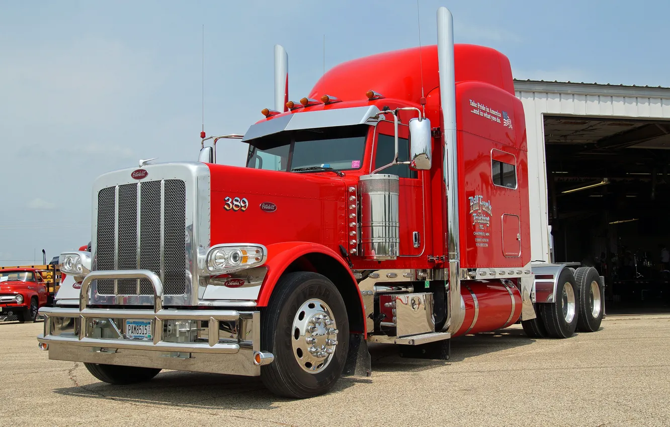 Photo wallpaper red, Peterbilt, Hrome, 389