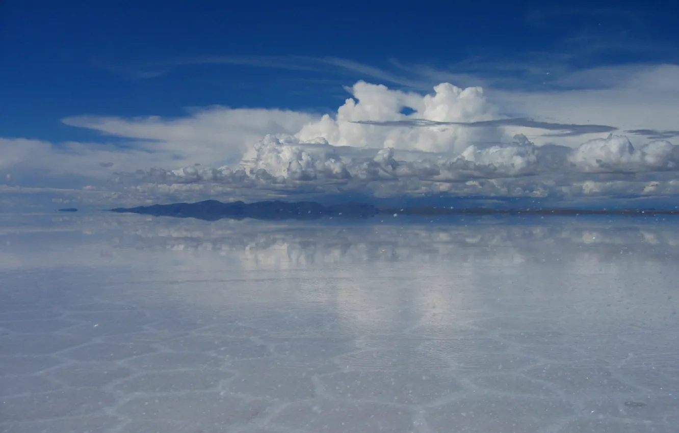 Photo wallpaper water, nature, mirror, Bolivia, salt marsh, Uyuni, uyuni