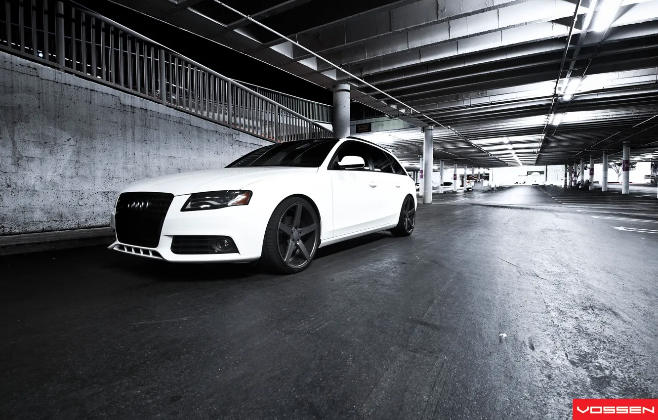Photo wallpaper Audi, white, Vossen