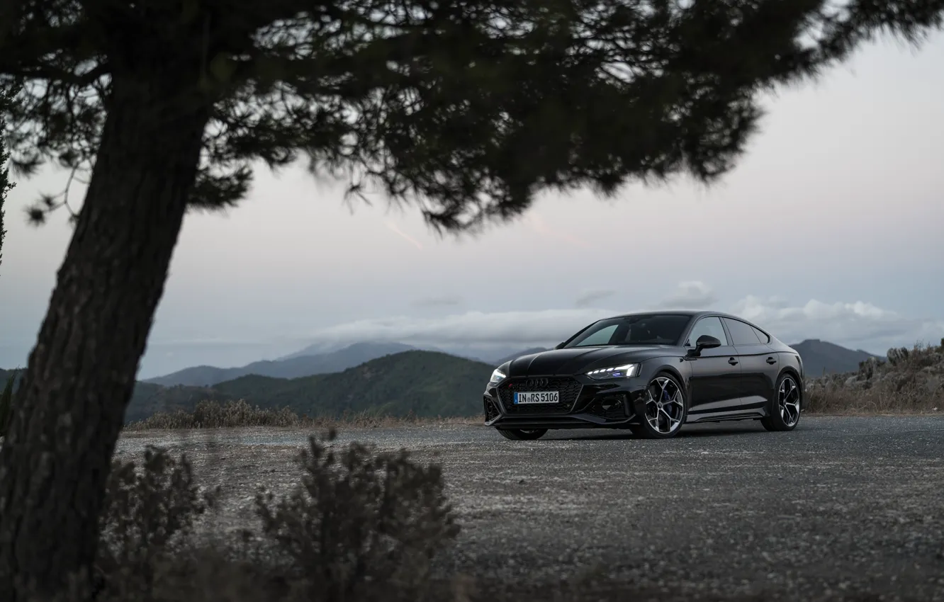 Photo wallpaper Audi, black, RS5, Audi RS 5 Sportback competition plus