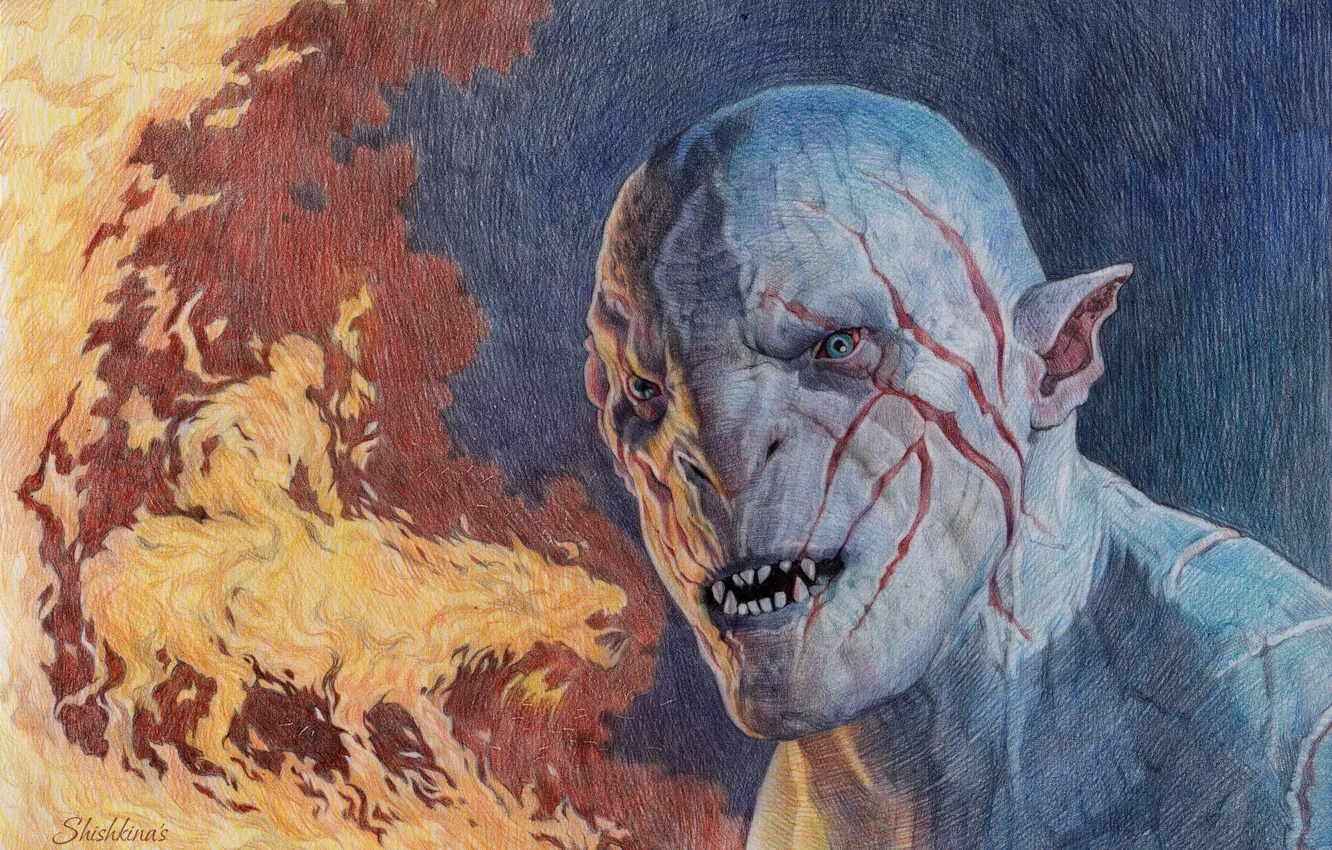 Photo wallpaper Figure, The hobbit, Azog, The misty mountains, The Defiler, The leader of the orcs
