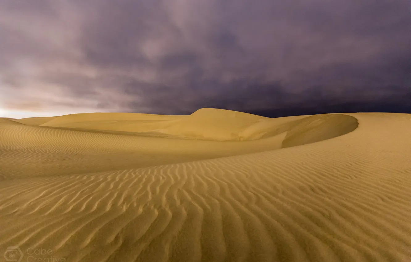 Photo wallpaper clouds, nature, overcast, desert, dunes