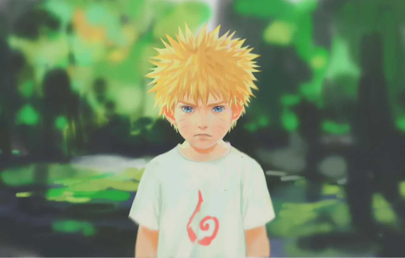 Photo wallpaper greens, child, naruto, art, Uzumaki Naruto, by 11strings
